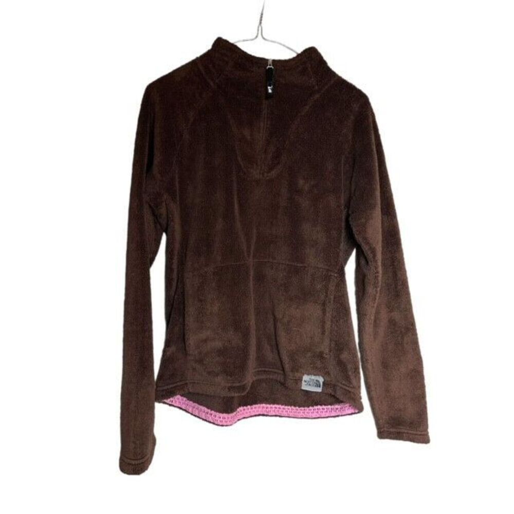 The North Face Quarter‎ 1/4 Zip Brown Fleece Womens Medium Pullover